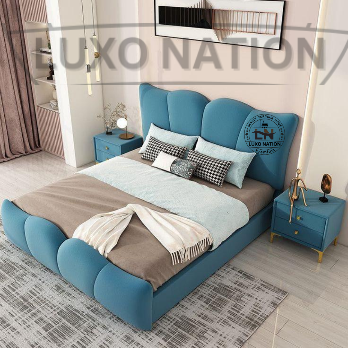 Luxo Nation Luxe Royal Haven Bed – Elegant, Plush, and Timeless Design